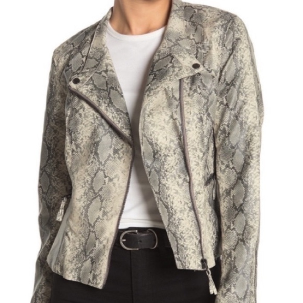 Blank NYC Snakeskin Print Vegan
Leather Moto Jacket